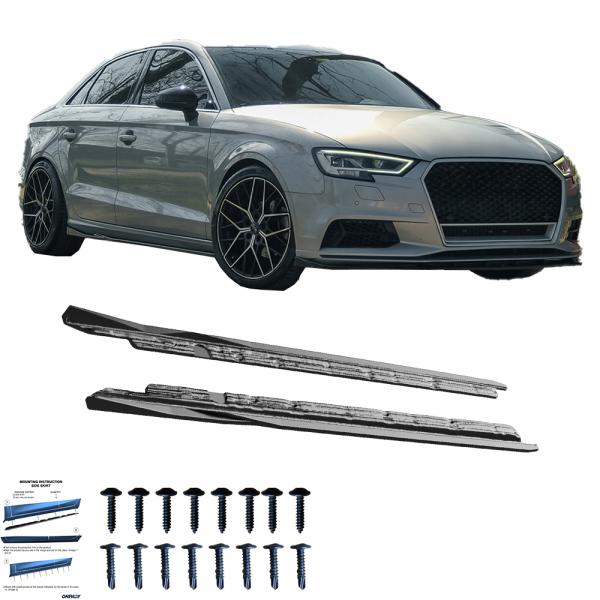 Upgrade Design Seitenschweller Set passend für Audi A3 8V Facelift 16-20 Hochglanz schwarz