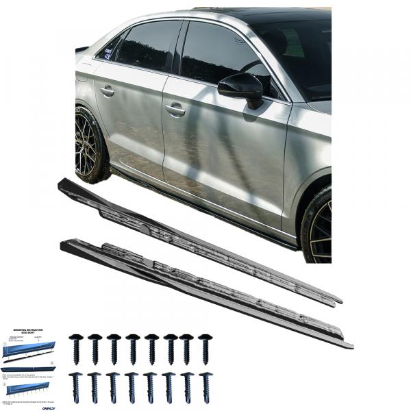 Upgrade Design Seitenschweller Set passend für Audi A3 8V Facelift 16-20 Hochglanz schwarz