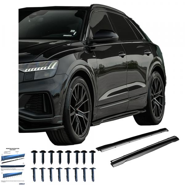 Upgrade Design Seitenschweller Set passend für Audi SQ8 / Q8 MK1 18+ Hochglanz schwarz