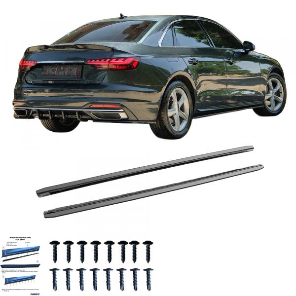 Upgrade Design Seitenschweller Set passend für Audi A4 B9 Facelift 19-24 Hochglanz schwarz