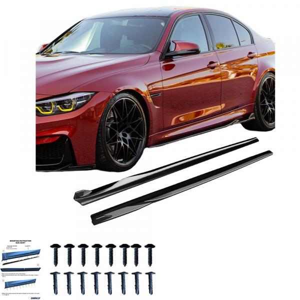 Upgrade Sport Design Seitenschweller Set passend für BMW 3er F80 Limousine 14-18 Hochglanz schwarz