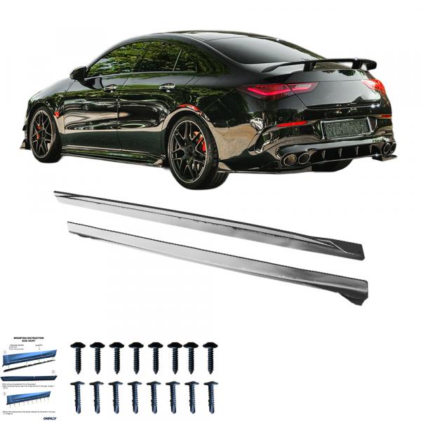 Upgrade Sport Design Seitenschweller Set passend für Mercedes Benz CLA C118 19-23 Hochglanz schwarz