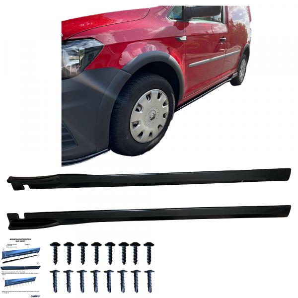 Upgrade Design Seitenschweller Set passend für VW Caddy MK4 15-20 Hochglanz schwarz