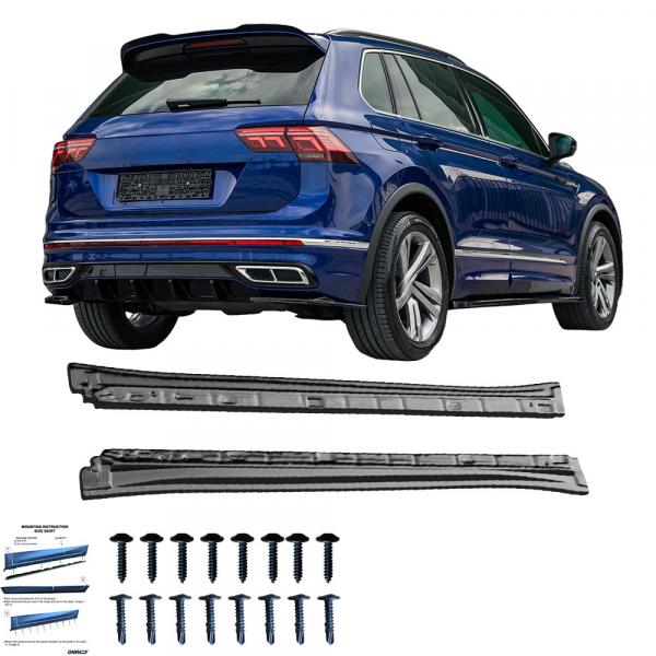 Upgrade Sport Design Seitenschweller Set passend für VW Tiguan MK2 Facelift 20+ Hochglanz schwarz