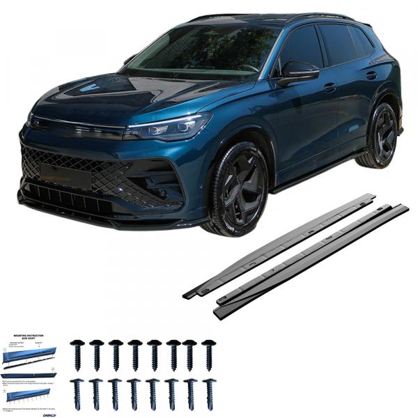 Upgrade Sport Design Seitenschweller Set passend für VW Tiguan MK3 24+ Hochglanz schwarz