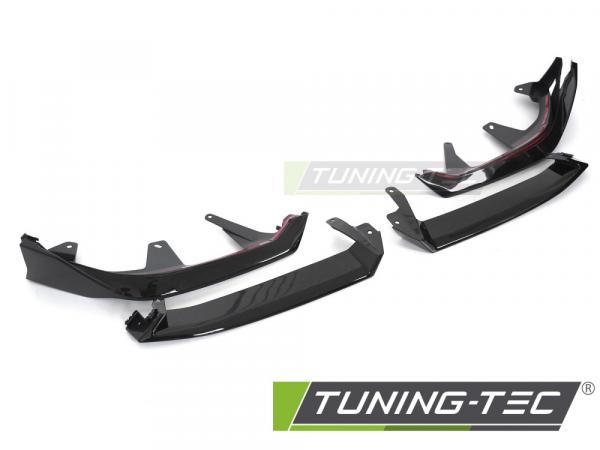 Upgrade Sport Design Frontstoßstangenspoiler Set passend für BMW 5er G60 / G61 Limousine/Touring 2023+ Hochglanz Schwarz