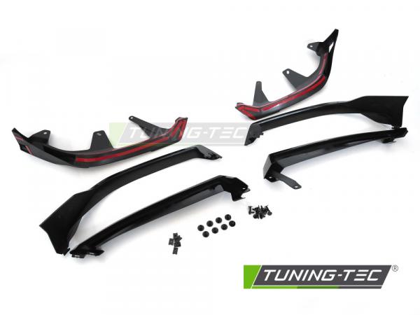 Upgrade Sport Design Frontstoßstangenspoiler Set passend für BMW 5er G60 / G61 Limousine/Touring 2023+ Hochglanz Schwarz
