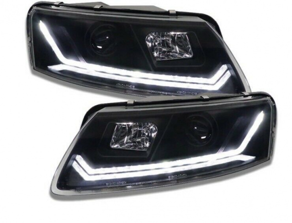Xenon LED Tagfahrlicht Scheinwerfer für Audi A6 C6 (4F) 08-11 schwarz mit dynamischem Blinker