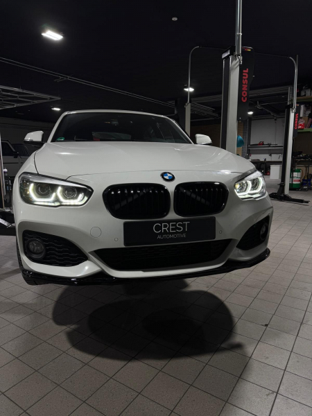 VOLL LED Tagfahrlicht Angel Eyes Scheinwerfer für BMW 1er F20/F21 LCI (Facelift) 15-19 schwarz
