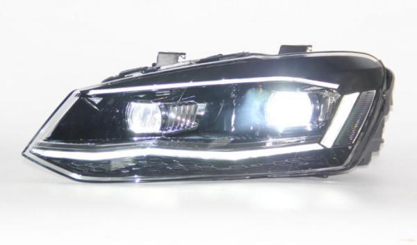 VOLL LED Upgrade Tagfahrlicht Scheinwerfer Set für VW Polo 6R / 6C 09-17 schwarz/chrom mit dyn. Blinker