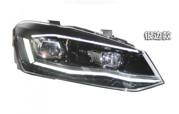 VOLL LED Upgrade Tagfahrlicht Scheinwerfer Set für VW Polo 6R / 6C 09-17 schwarz/chrom mit dyn. Blinker