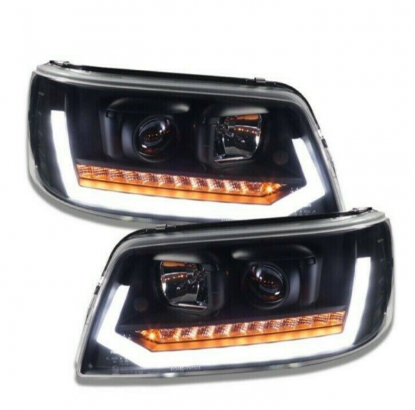 Upgrade LED Tagfahrlicht Scheinwerfer VW T5 03-09 dynamisch schwarz