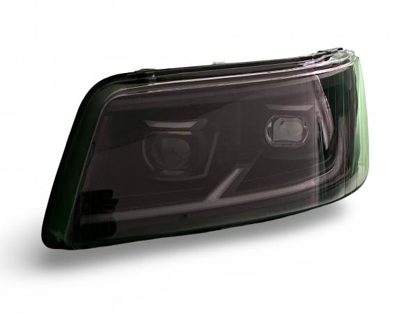 Ugrade Design Voll LED Tagfahrlicht Scheinwerfer für VW T5 03-09 schwarz mit Dynamik und Welcome-Funktion