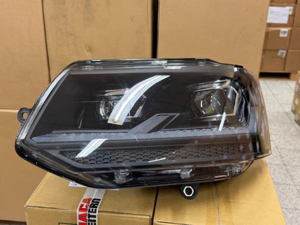 B-Ware  Ugrade Design Voll LED Tagfahrlicht Scheinwerfer für VW T5 GP (Facelift) 10-15 schwarz mit dynamischen LED Blinker und Welcome Funktion!