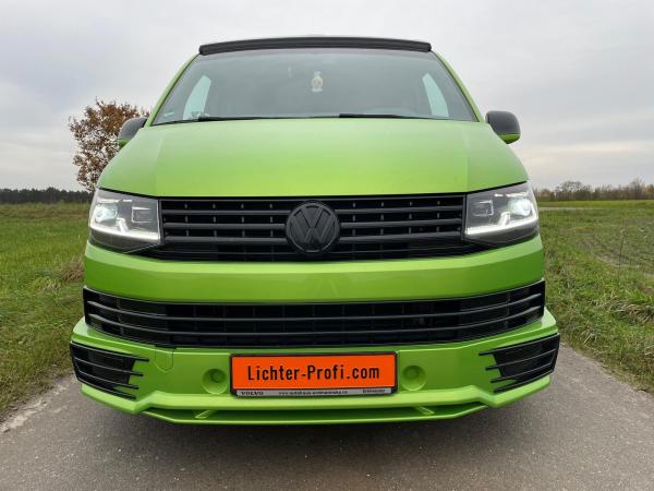 Voll LED Tagfahrlicht Scheinwerfer passend für VW T6 15-19 schwarz mit dynamischen LED Blinker