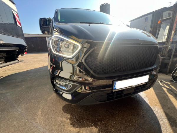 Upgrade Sportgrill / Kühlergrill für Ford Transit / Tourneo Custom 18-23 schwarz in Wabendesign