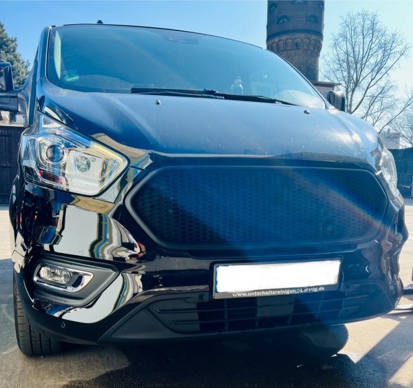 Upgrade Sportgrill / Kühlergrill für Ford Transit / Tourneo Custom 18-23 schwarz in Wabendesign