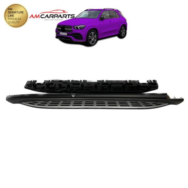 Upgrade Design Trittbretter / Einstiegsleisten passend für Mercedes Benz GLE (V167) 18+ inkl. Montagematerial + Umfeldbeleuchtung + Hochglanz schwarz