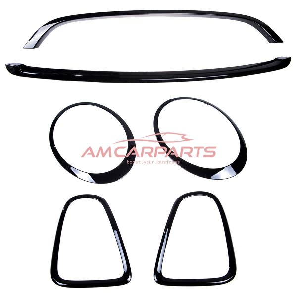 "Blackshine" Upgrade Rahmen/Blenden Set passend für Kühlergrill / Scheinwerfer / Rückleuchten passend für Mini Cooper R56 06-13 Hochglanz schwarz