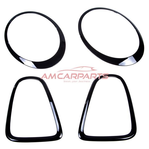 "Blackshine" Upgrade Rahmen/Blenden Set passend für Kühlergrill / Scheinwerfer / Rückleuchten passend für Mini Cooper R56 06-13 Hochglanz schwarz