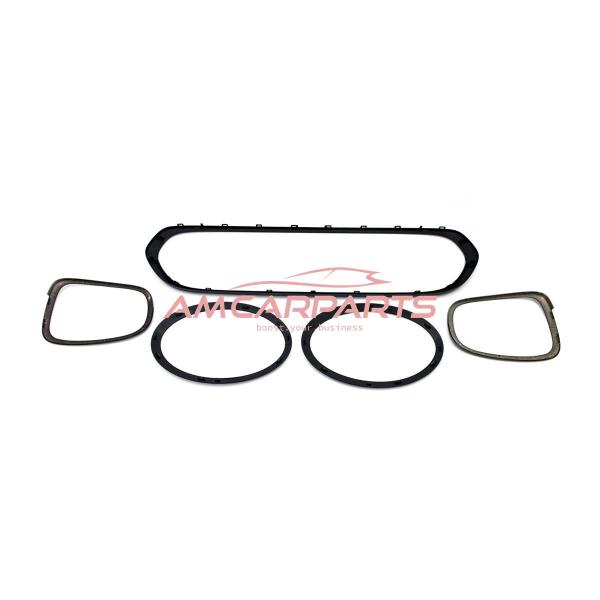 "Blackshine" Upgrade Rahmen/Blenden Set passend für Kühlergrill / Scheinwerfer / Rückleuchten passend für Mini Cooper F55/F56/F57 Vor-Facelift 13-20 Hochglanz schwarz