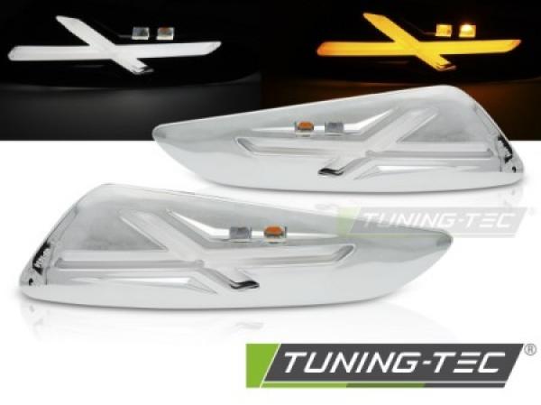 LED Upgrade Design Frontblinker Set passend für Vespa Sprint / Primavera 125 / 150 18-26 Chrom