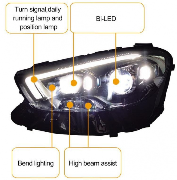 Voll LED Tagfahrlicht Scheinwerfer für Mercedes Benz E-Klasse W213/S213 20-23 schwarz