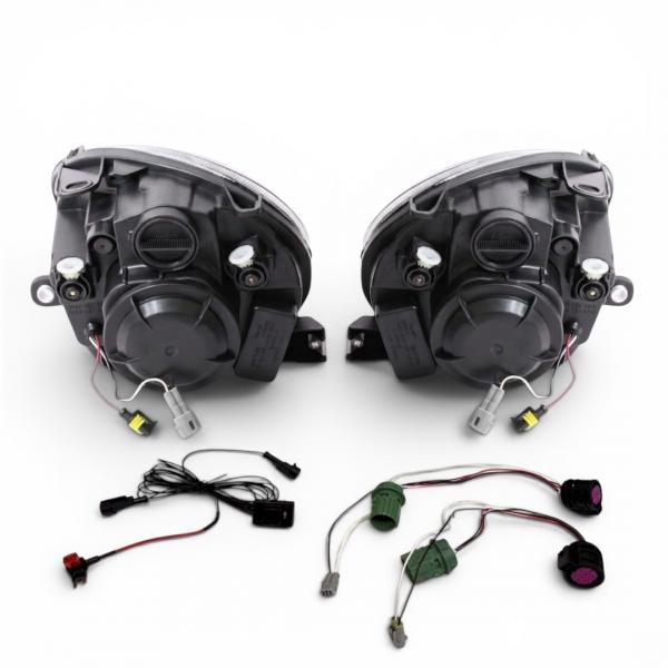 VOLL LED Upgrade Design Scheinwerfer Set passend für Fiat 500 07-24 schwarz (für werks. Halogen)