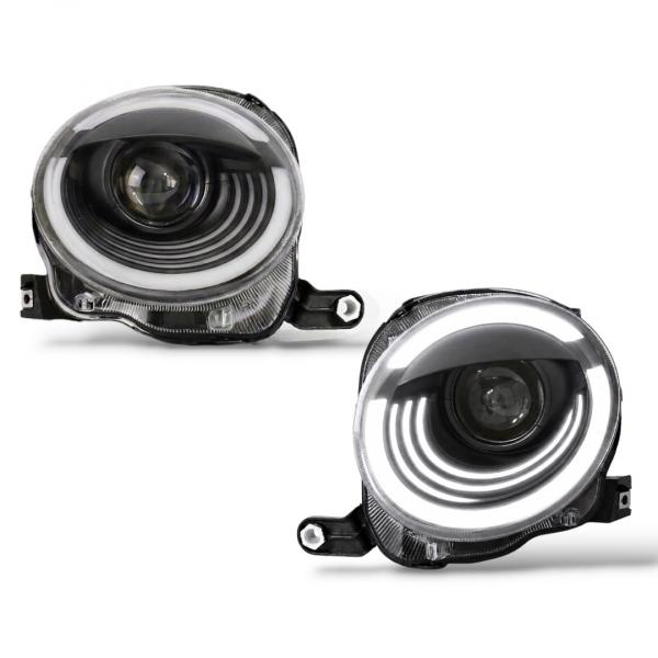 VOLL LED Upgrade Design Scheinwerfer Set passend für Fiat 500 07-24 schwarz (für werks. Halogen)