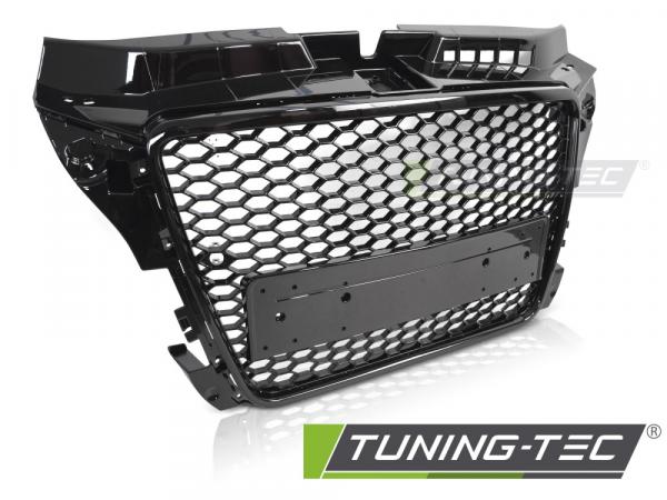 Upgrade Sportgrill / Kühlergrill für Audi A3 8P Facelift 08-12 Hochglanz Schwarz