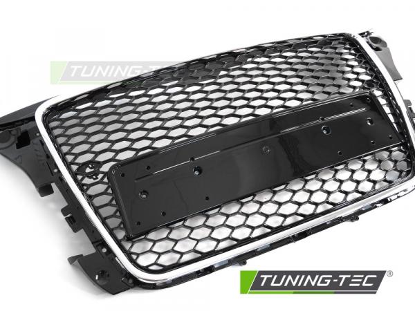 Upgrade Sportgrill / Kühlergrill für Audi A3 8P Facelift 08-12 Hochglanz Schwarz / Chrom