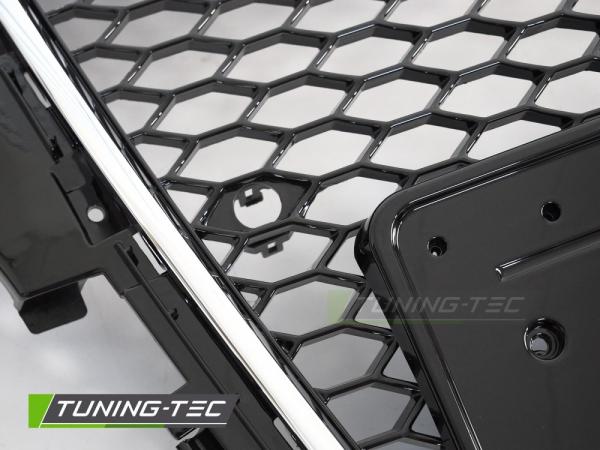 Upgrade Sportgrill / Kühlergrill für Audi A3 8P Facelift 08-12 Hochglanz Schwarz / Chrom