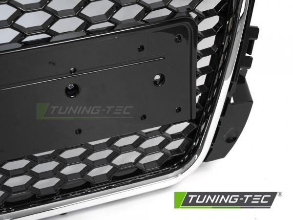 Upgrade Sportgrill / Kühlergrill für Audi A3 8P Facelift 08-12 Hochglanz Schwarz / Chrom