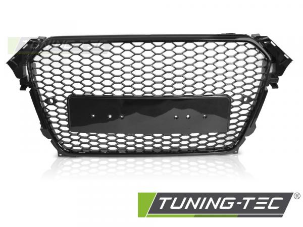 Upgrade Design Sportgrill / Kühlergrill für Audi A4 B8 Facelift 12-15 Hochglanz Schwarz