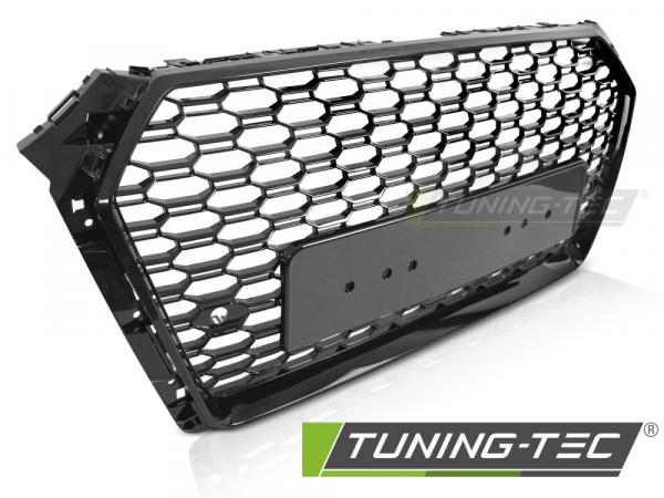 Upgrade "Plus" Sportgrill / Kühlergrill für Audi A4 B9 (8W) 15-19 Hochglanz schwarz in Wabendesign
