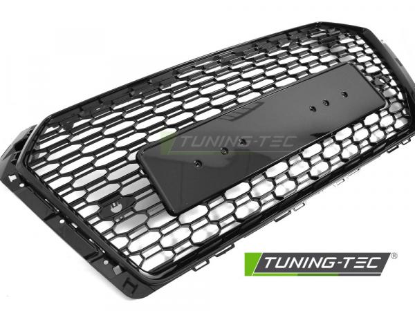 Upgrade "Plus" Sportgrill / Kühlergrill für Audi A4 B9 (8W) 15-19 Hochglanz schwarz in Wabendesign