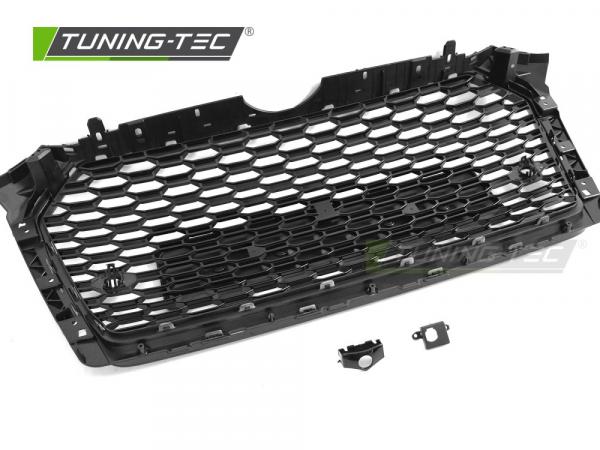 Upgrade "Plus" Sportgrill / Kühlergrill für Audi A4 B9 (8W) 15-19 Hochglanz schwarz in Wabendesign