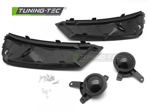 Upgrade "Plus" Nebelscheinwerferblenden / Lufteinlassblenden für Audi A4 B9 (8W) 15-19 Hochglanz schwarz in Wabendesign