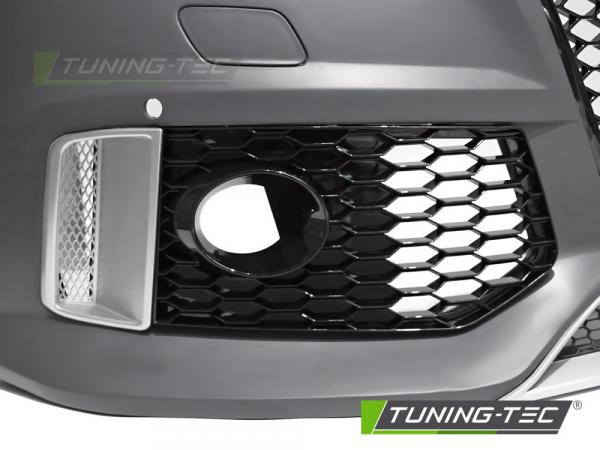 Upgrade Frontstoßstange Sport für Audi Q5 12-16 inkl. Zubehör in Hochglanz schwarz/Silber Matt