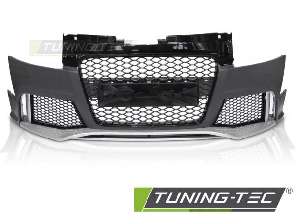 Upgrade Frontstoßstange Sport für Audi TT 8J 06-14 inkl. Zubehör in Hochglanz schwarz / Silber matt