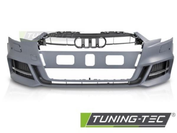 Upgrade Design Frontstoßstange für Audi A3 8V Facelift 17-20 inkl. Zubehör in Hochglanz schwarz mit PDC