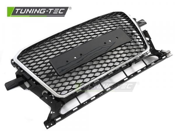 Upgrade Sportgrill / Kühlergrill passend für Audi Q5 8R Facelift 12-16 Hochglanz schwarz/Chrom