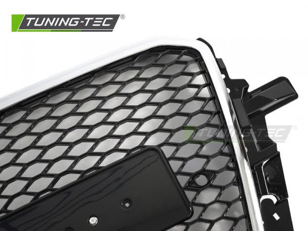 Upgrade Sportgrill / Kühlergrill passend für Audi Q5 8R Facelift 12-16 Hochglanz schwarz/Chrom