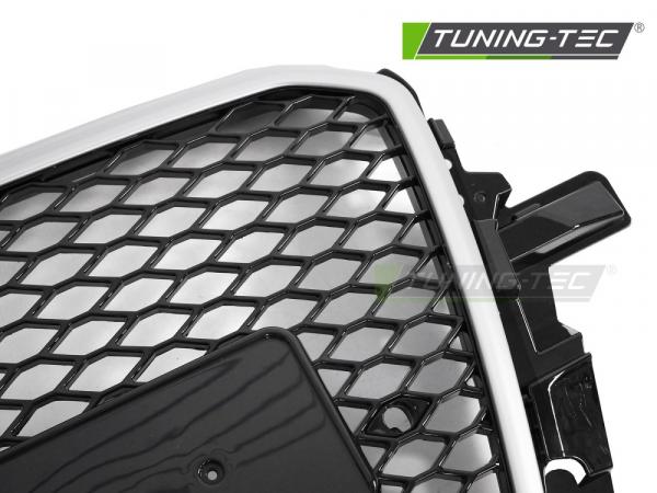 Upgrade Sportgrill / Kühlergrill passend für Audi Q5 8R Facelift 12-16 Hochglanz schwarz/Silber