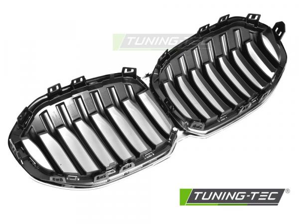 Upgrade Design Sportgrill passend für BMW 1er F40 19-24 Hochglanz schwarz / chrom
