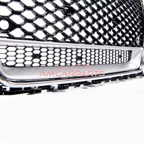 Upgrade "Plus" Sportgrill / Kühlergrill für Audi A3 8V 12-16 Hochglanz Schwarz / Chrom in Wabendesign