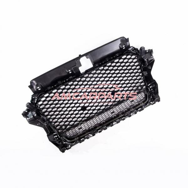 Upgrade "Plus" Sportgrill / Kühlergrill für Audi A3 8V 12-16 Hochglanz Schwarz / Chrom in Wabendesign