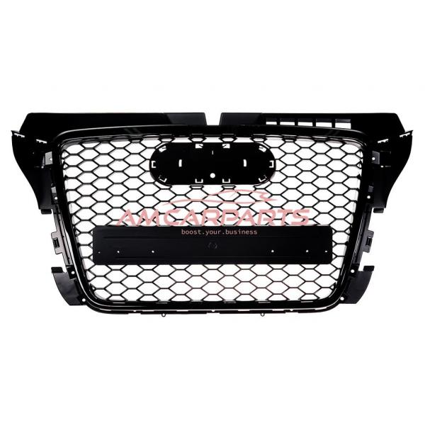 Upgrade Sportgrill / Kühlergrill für Audi A3 8P Facelift 08-12 Hochglanz Schwarz