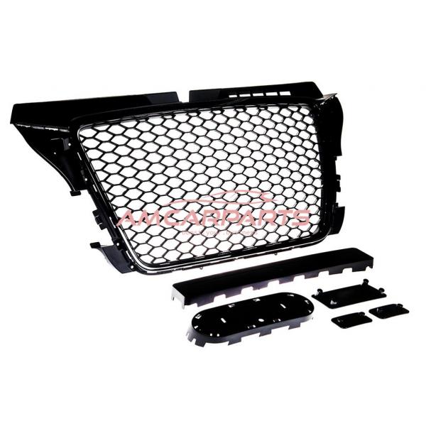 Upgrade Sportgrill / Kühlergrill für Audi A3 8P Facelift 08-12 Hochglanz Schwarz