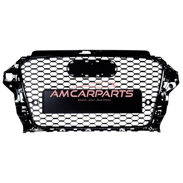 Upgrade Sportgrill / Kühlergrill für Audi A3 8V 12-16 Hochglanz Schwarz in Wabendesign